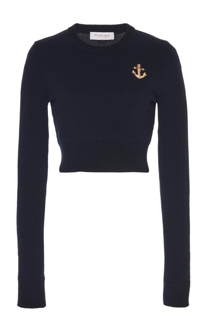 Moda Operandi Michael Kors Collection Anchor Cashmere Cropped Sweater Size: S