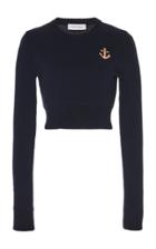 Moda Operandi Michael Kors Collection Anchor Cashmere Cropped Sweater Size: S