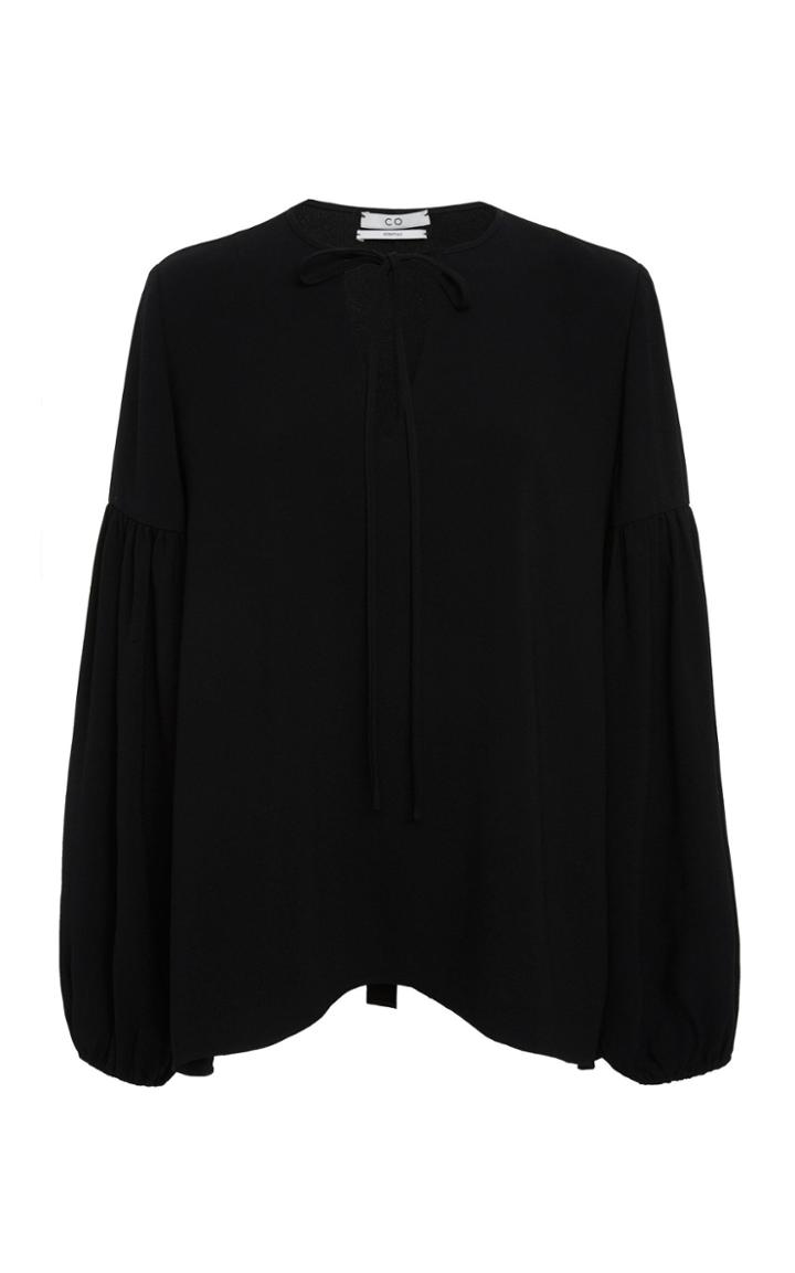 Co Tie Accented Japanese Crepe Top