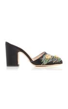 Giambattista Valli Jeweled Satin Mules