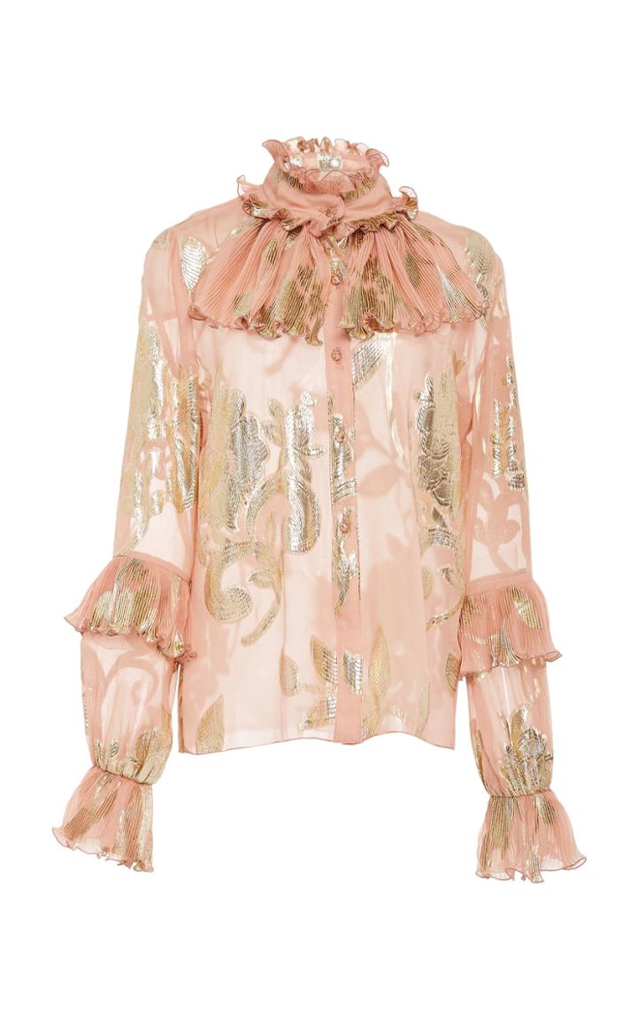 Anna Sui Beloved Metallic Jacquard Top