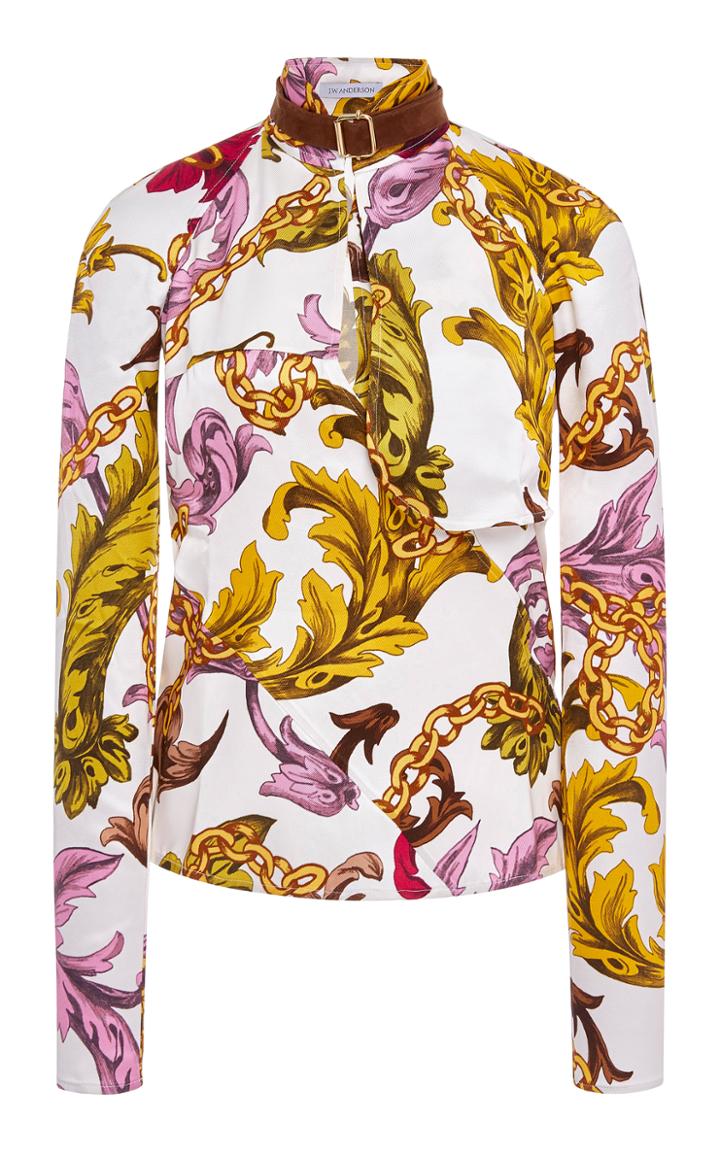 Jw Anderson Filigree-print Silk Blouse