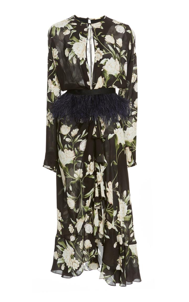 Johanna Ortiz Melodias Salvajes Floral Silk Georgette Dress