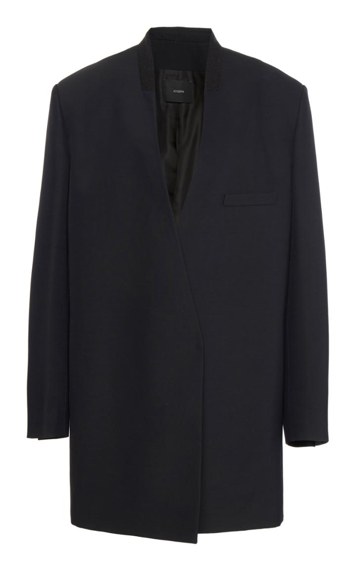 Moda Operandi Joseph Caj Oversized Wool-blend Faille Collarless Jacket
