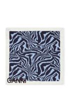 Ganni Zebra-print Silk Twill Scarf