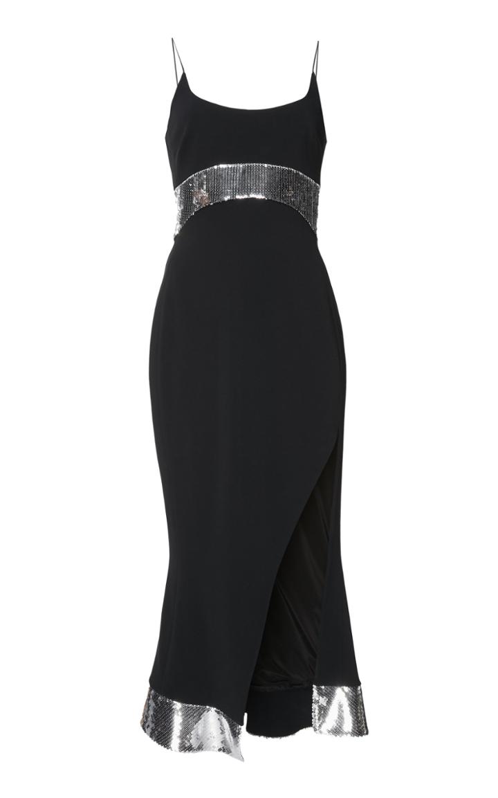 David Koma Sequin Midi Flounce Dress