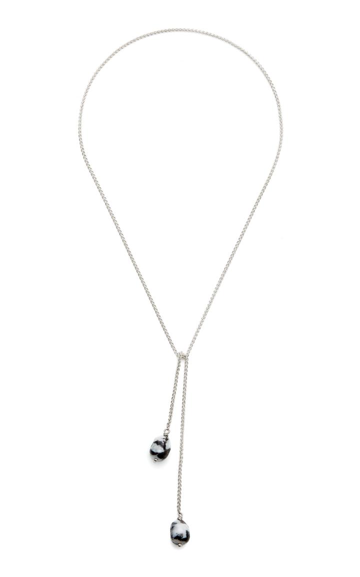 Moda Operandi En Zebra Stone Pearl Lariat