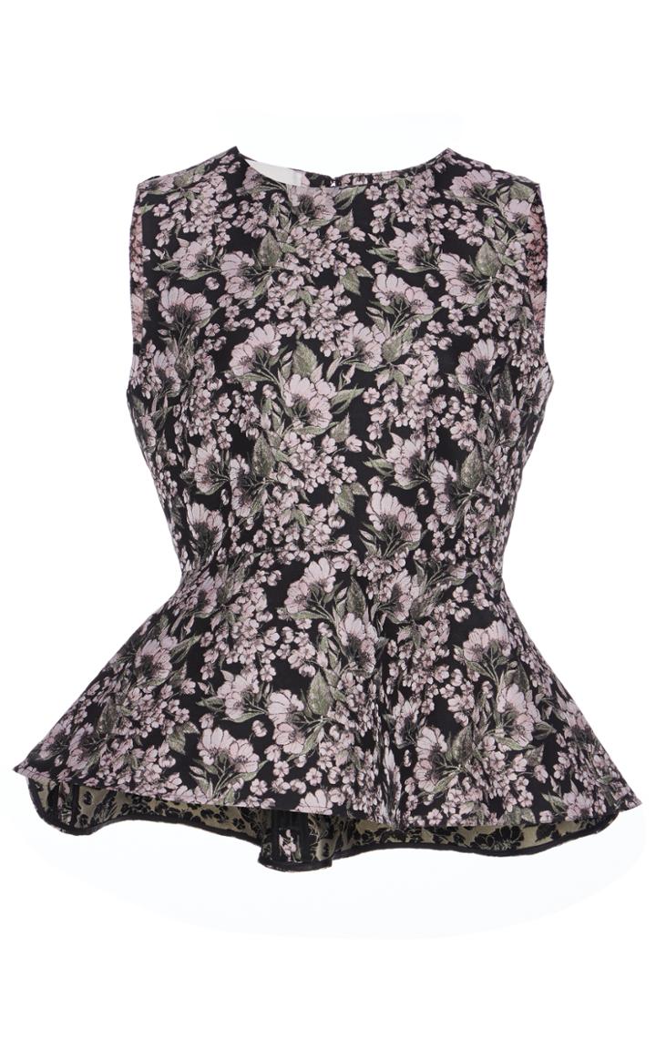 Giuseppe Di Morabito Floral Jacquard Peplum Top