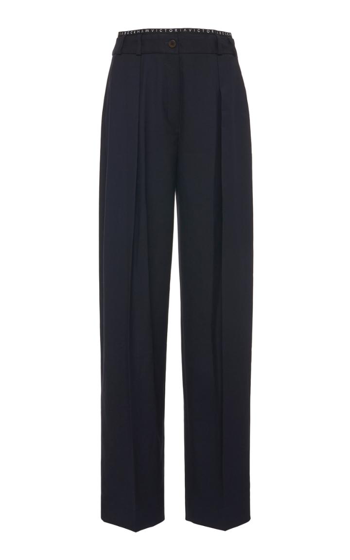 Victoria Victoria Beckham Logo-trimmed Straight-leg Pants