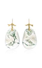 Annette Ferdinandsen 18k Gold Moss Agate Earrings