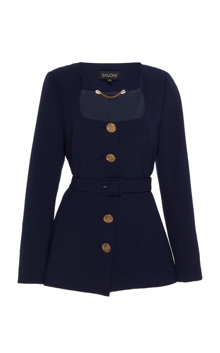 Saloni Natalya Crepe Peplum Blazer