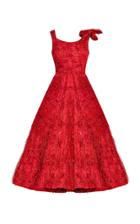 Bambah Red Violeta Midi Gown With Shoulder Detail
