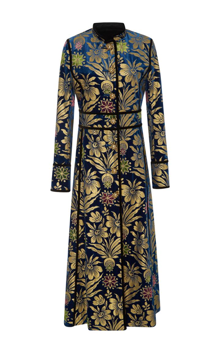 Tory Burch Thelma Foiled Velvet Coat
