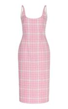 Alessandra Rich Houndstooth Tweed Midi Dress