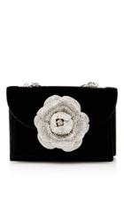 Oscar De La Renta Velvet Rose Bag With Chain Strap