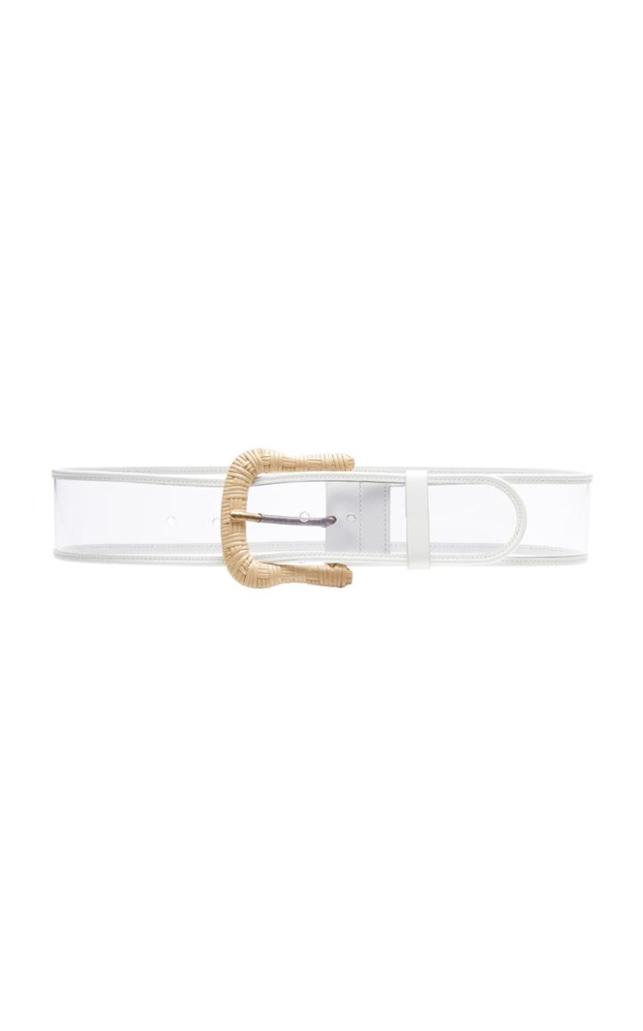Zimmermann Rattan-embellished Leather-trimmed Pvc Belt Size: M/l
