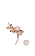 Anna Sheffield Left Butterfly Earrings With Pearl Rosette