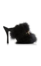 N21 Feather Satin Mules