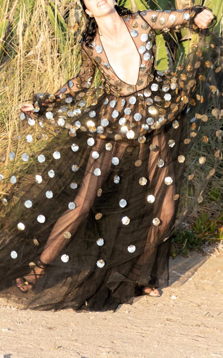 Moda Operandi Valentino Sequined Polka-dot Tulle Gown