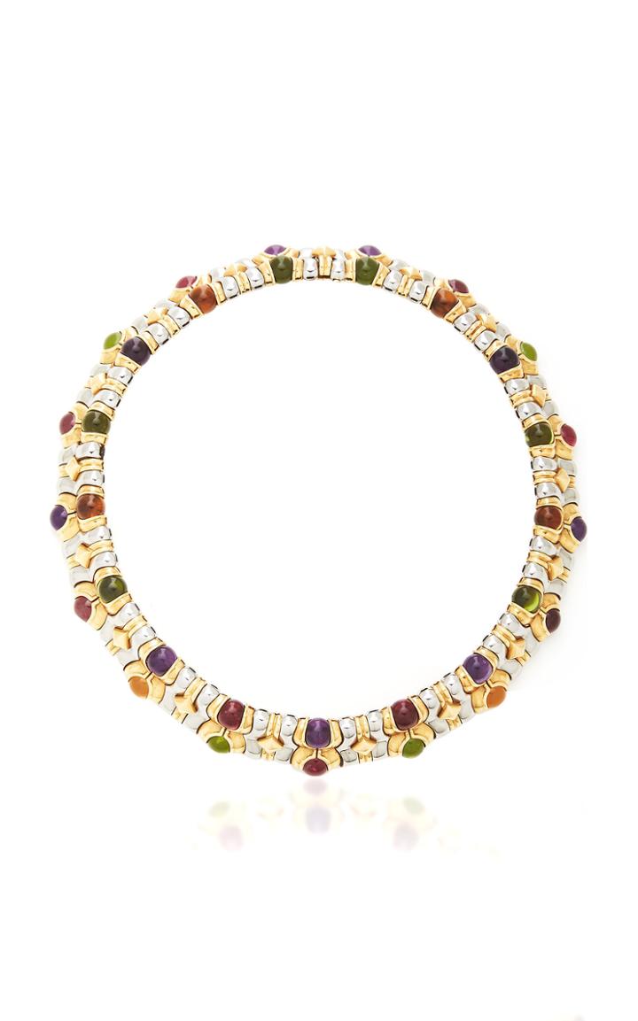 Eleuteri Vintage 14k Yellow Gold And Rock Crystal Bracelet
