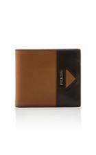 Prada Textured-leather Two-tone Wallet