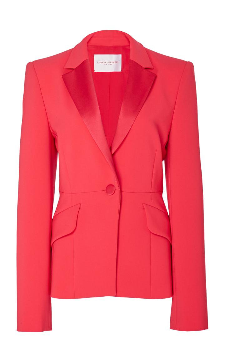 Carolina Herrera Satin-trimmed Cady Blazer Size: 0