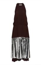 Tibi Claude Sequined Silk Halter Dress