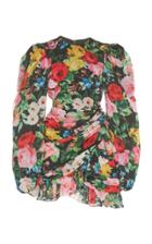 Moda Operandi Richard Quinn Ruched Floral-print Chiffon Dress Size: 6