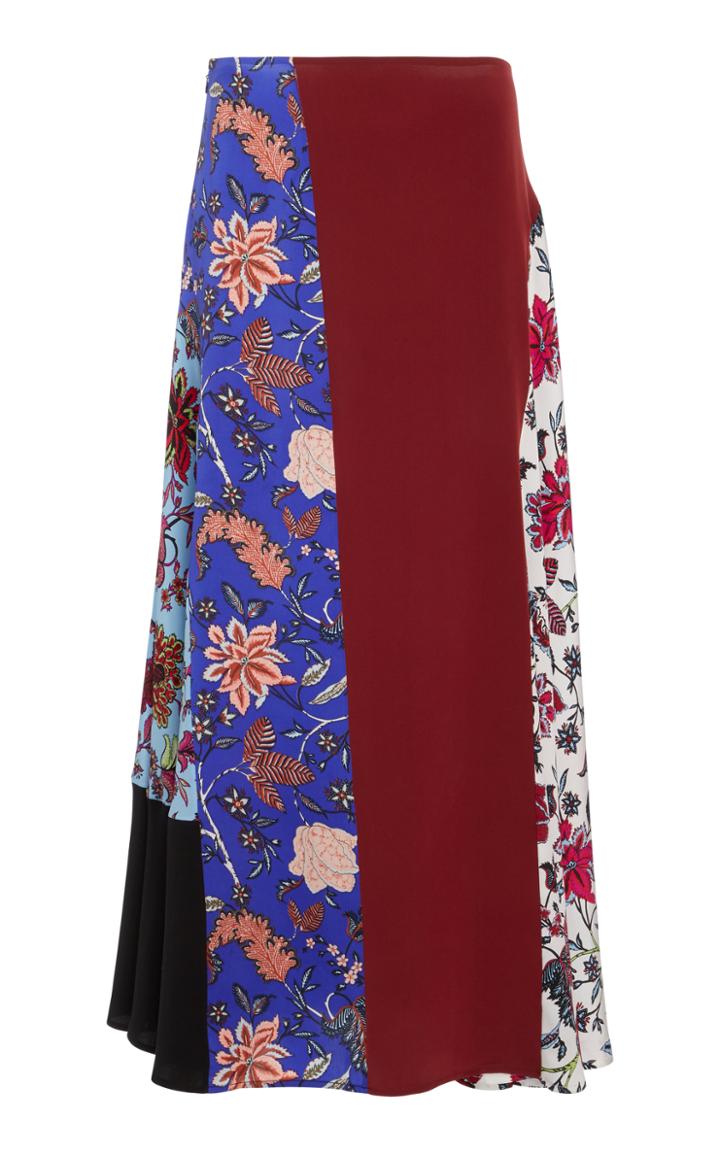 Diane Von Furstenberg Bias Draped Paneled Skirt