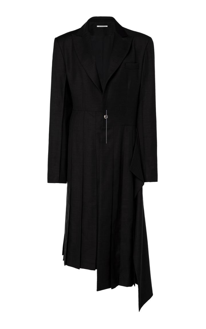 Moda Operandi Boyarovskaya Pleated Merino Wool Coat Size: L