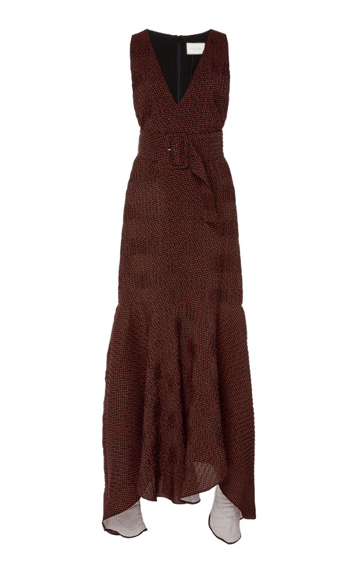 Alexis Savita V-neck Ruffled-hem Midi Dress