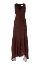 Alexis Savita V-neck Ruffled-hem Midi Dress