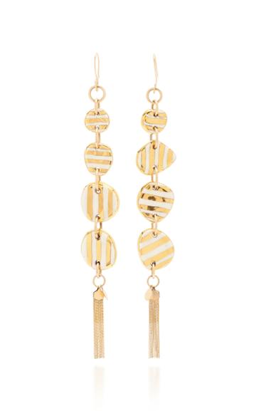 Moda Operandi Sonia Boyajian Gold Stripe Tassel Earrings