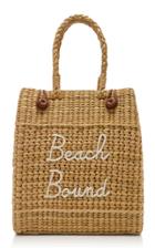 Poolside The Nines Embroidered Straw Tote