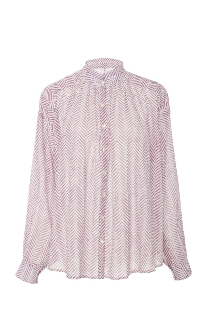 Alix Of Bohemia Kiki Herringbone Cotton-chiffon Shirt
