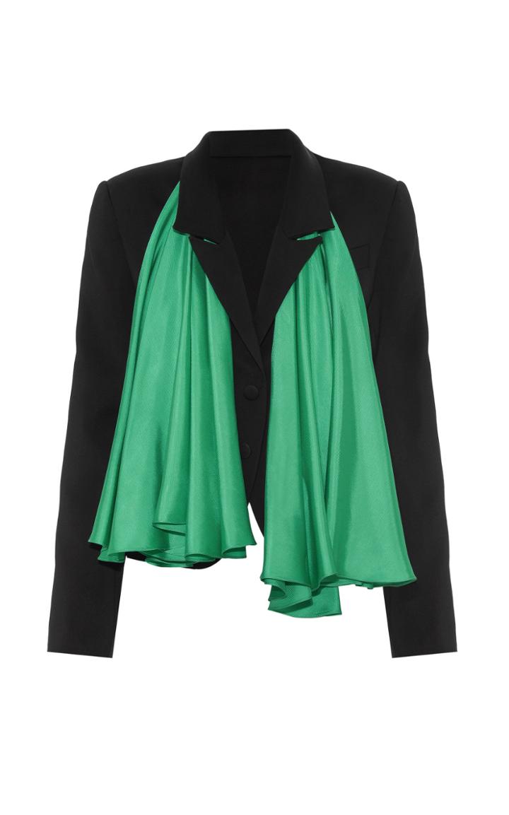 Moda Operandi Lado Bokuchava Cotton Blazer With Detachable Scarf Size: S