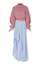 Paule Ka Stripe Collared Maxi Dress