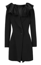 Maticevski Virtuosity Ruffled Collar Crepe Blazer