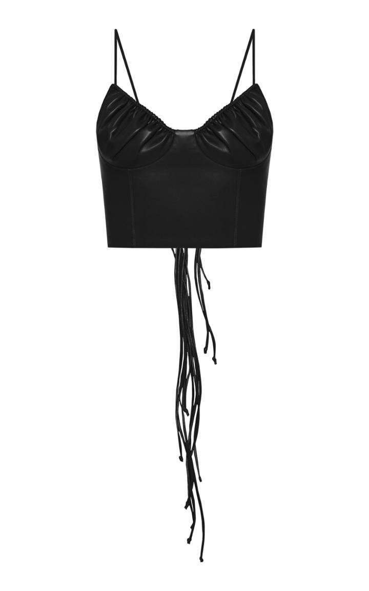 Moda Operandi Aleksandre Akhalkatsishvili Cropped Faux Leather Corset Top