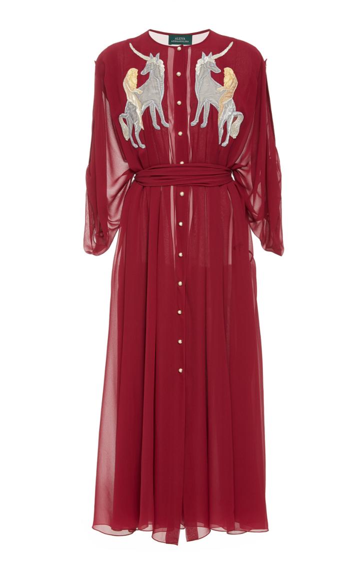 Alena Akhmadullina Embroidered Buttoned Silk Dress