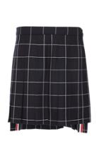 Thom Browne Grid Pleated Wool Mini Skirt