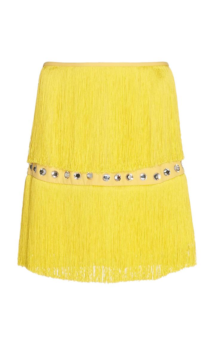 Sara Battaglia Fringe Mini Skirt