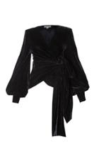 Moda Operandi Andres Otalora Herradura Wrap-effect Velvet Top