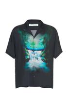 Off-white C/o Virgil Abloh Camp-collar Printed Cotton-voile Shirt