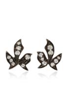Montse Esteve Oxidized Silver Diamond Stud Earrings