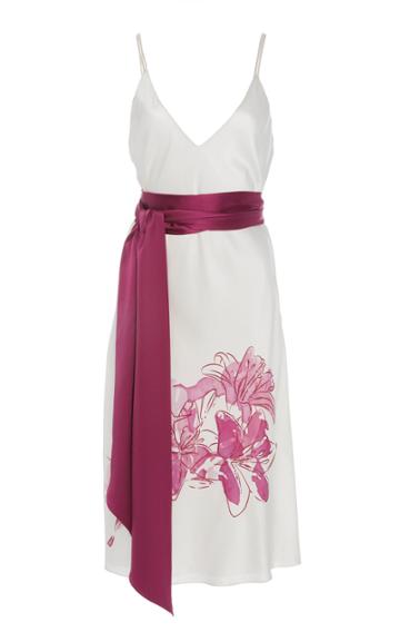 Marei 1998 Ixia Midi Flower Print Silk Cami Dress