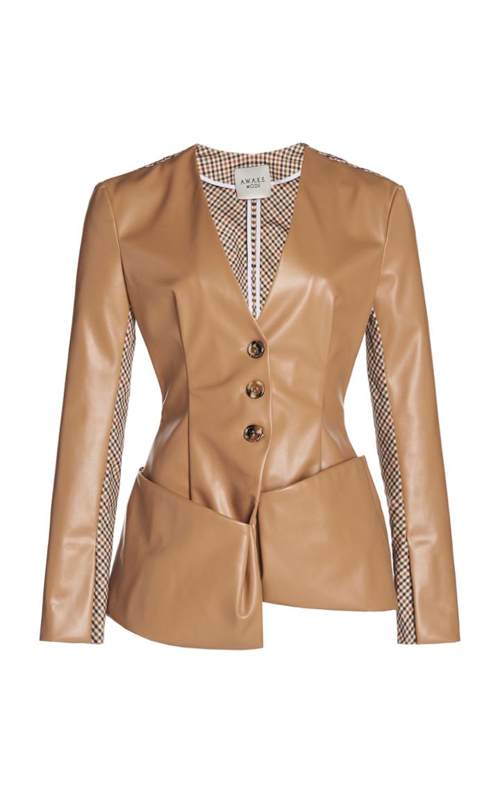 Moda Operandi A.w.a.k.e. Mode Asymmetric Faux Leather Jacket