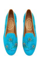Stubbs & Wootton Peacock Linen Slipper