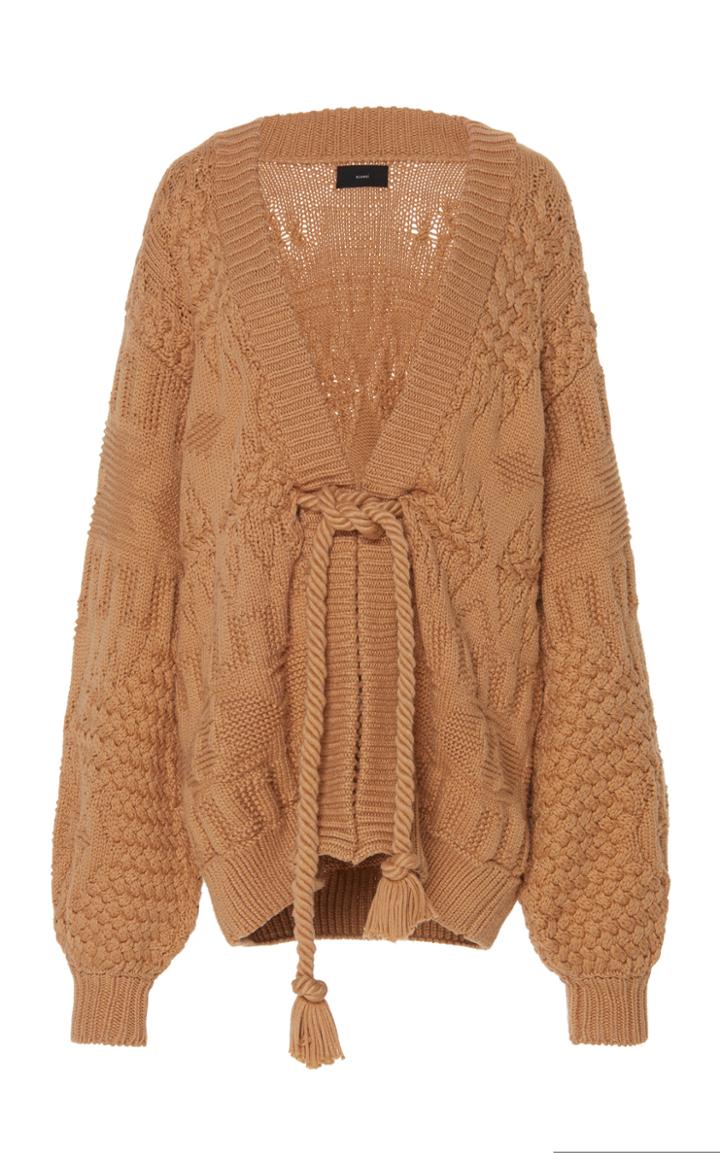 Alanui Rope Belted Cotton-blend Cardigan