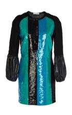Jw Anderson Sequin Mini Shift Dress With Puff Sleeve